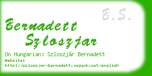 bernadett szloszjar business card