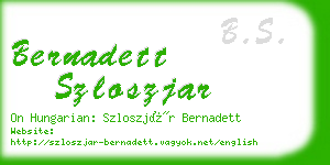 bernadett szloszjar business card